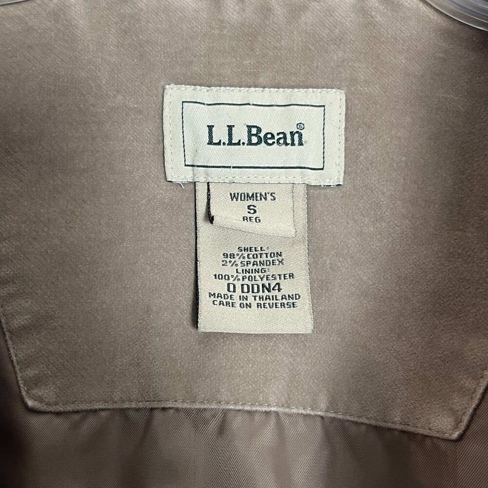 LL Bean Womens Small Corduroy Trucker Jacket Tan Taupe Cotton Blend Lined 0DDN4 - Picture 6 of 7